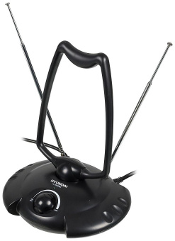 Антенна телевизионная Hyundai H-TAI200 30дБ активная черный каб.:1.35м от магазина РЭССИ