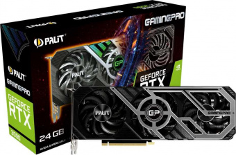 Видеокарта Palit PCI-E 4.0 PA-RTX3090 GAMINGPRO 24G NVIDIA GeForce RTX 3090 24576Mb 384 GDDR6X 1395/19500 HDMIx1 DPx3 HDCP Ret от магазина РЭССИ