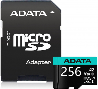 Флеш карта microSDXC 256Gb Class10 A-Data AUSDX256GUI3V30SA2-RA1 Premier Pro + adapter от магазина РЭССИ