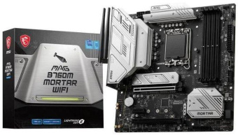 Материнская плата MSI MAG B760M MORTAR MAX WIFI Soc-1700 Intel B760 4xDDR5 mATX AC`97 8ch(7.1) 2.5Gg+HDMI+DP от магазина РЭССИ