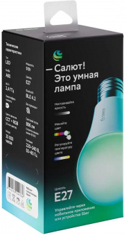 Умная лампа Sber A60 SBDV-00115 E27 9Вт 806lm Wi-Fi (упак.:1шт) (SBDV-00115) от магазина РЭССИ