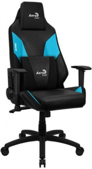 Кресло игровое Aerocool Admiral черный/голубой сиденье черный эко.кожа с подголов. крестов. нейлон от магазина РЭССИ