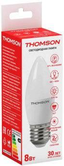 Лампа светодиодная Thomson TH-B2022 8Вт цок.:E27 свеча 220B 4000K св.свеч.бел.нейт. Candle от магазина РЭССИ