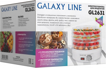 Сушка для фруктов и овощей Galaxy Line GL 2631 5под. 350Вт белый от магазина РЭССИ
