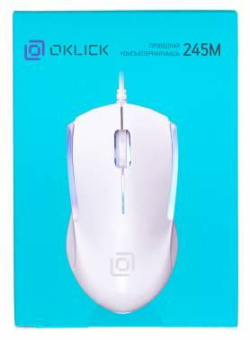 Мышь Оклик 245M белый оптическая (1000dpi) USB (3but) от магазина РЭССИ