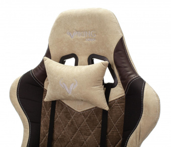 Кресло игровое Zombie VIKING 7 KNIGHT Fabric коричневый/бежевый текстиль/эко.кожа с подголов. крестов. металл от магазина РЭССИ