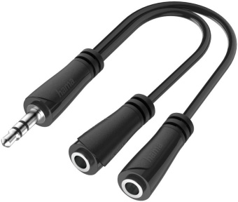 Адаптер аудио Hama H-200349 Jack 3.5 (m)/2xJack 3.5 (f) 0.15м. черный (00200349) от магазина РЭССИ