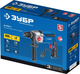Дрель безударная Зубр Д-П900-2 900Вт патрон:быстрозажимной реверс от магазина РЭССИ