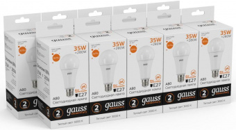 Лампа светодиодная Gauss Globe Elementary 35Вт цок.:E27 груша 220B 3000K св.свеч.бел.теп. А67 (упак.:1шт) (70215) от магазина РЭССИ