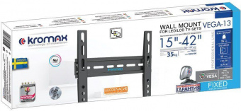 Кронштейн для телевизора Kromax VEGA-13 new черный 15"-42" макс.35кг настенный ультраплоский от магазина РЭССИ