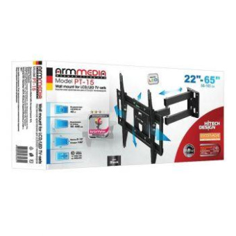 Кронштейн для телевизора Arm Media PT-15 NEW черный 32"-55" макс.35кг настенный поворотно-выдвижной и наклонный от магазина РЭССИ