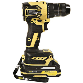 Дрель аккумуляторная Hanskonner 1BatterySystem HCD2065BLC от магазина РЭССИ
