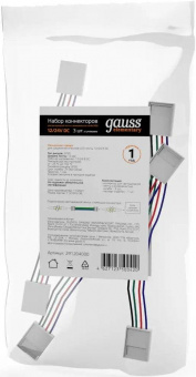 Коннектор Gauss 291204000 для лен.светод. белый от магазина РЭССИ