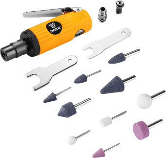 Шлифмашина орбитальная Deko DKPT02 SET 3 113л/мин шпинд.:3мм желтый/черный от магазина РЭССИ
