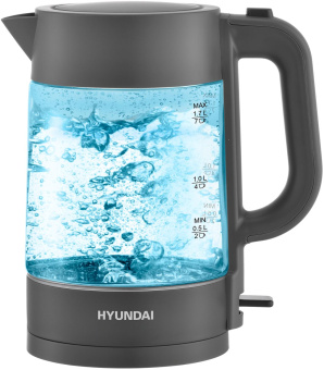 Чайник электрический Hyundai HYK-G7707 1.7л. 2200Вт графит корпус: стекло от магазина РЭССИ