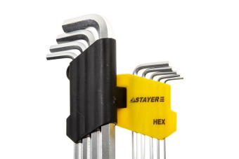 Набор имбусовых ключей длинные с шариком 9 предметов STAYER MASTER 2741-H9-2 от магазина РЭССИ