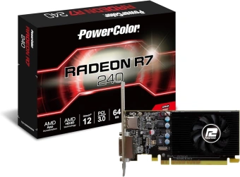 Видеокарта PowerColor PCI-E AXR7 240 2GBD5-HLEV2 AMD Radeon R7 240 2Gb 64bit GDDR5 780/4600 DVIx1 HDMIx1 HDCP Ret low profile от магазина РЭССИ