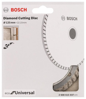 Диск алмазный Bosch ECO Univ.Turbo (2608615037) d=125мм d(посад.)=22.23мм (угловые шлифмашины) от магазина РЭССИ