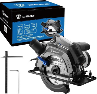 Циркулярная пила (дисковая) Deko CSDK-1500 PRO 1500Вт (ручная) D диска.:165мм (085-1150) от магазина РЭССИ
