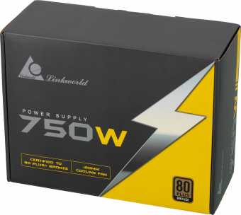Блок питания LinkWorld ATX 750W LW-750B 80+ bronze 24+2x(4+4) pin APFC 120mm fan 5xSATA RTL от магазина РЭССИ