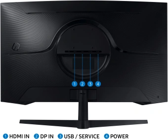 Монитор Samsung 32" Odyssey G5 S32CG550EI черный VA LED 1ms 16:9 HDMI M/M матовая 300cd 178гр/178гр 2560x1440 165Hz DP 2K USB 5.2кг от магазина РЭССИ