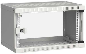 Шкаф LINEA WE 6U 550x350мм дверь стекло серый от магазина РЭССИ