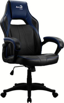 Кресло игровое Aerocool AС40C AIR черный/синий сиденье черный/синий полиуретан крестов. от магазина РЭССИ