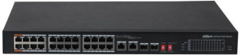 Коммутатор Dahua DH-PFS3226-24ET-240 24x100Mb 2G 2SFP 22PoE+ 240W неуправляемый от магазина РЭССИ