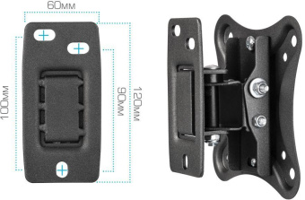 Кронштейн для телевизора Kromax CORBEL-1 черный 10"-32" макс.25кг настенный поворот и наклон от магазина РЭССИ