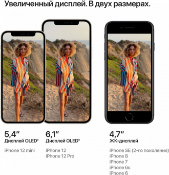 Смартфон Apple A2403 iPhone 12 128Gb 4Gb белый моноблок 3G 4G 1Sim 6.1" 1170x2532 iOS 14 12Mpix 802.11 a/b/g/n/ac/ax NFC GPS GSM900/1800 GSM1900 TouchSc Protect от магазина РЭССИ