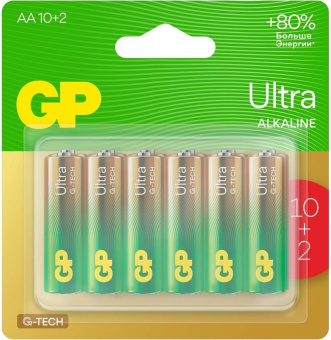 Батарея GP Ultra 15AUA21-2CRSBC12 AA (12шт) блистер от магазина РЭССИ