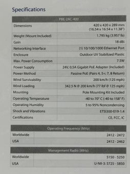 Ubiquiti PowerBeam 2AC 400 антенна параболическая активная от магазина РЭССИ