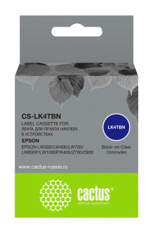 Картридж ленточный Cactus CS-LK4TBN черный для Epson LW300/LW400/LW700/LW600P/LW1000P/K400/Z700/Z900 от магазина РЭССИ