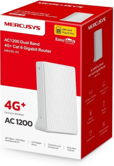 Роутер беспроводной Mercusys MB230-4G AC1200 10/100BASE-TX/3G/4G cat.6 белый от магазина РЭССИ