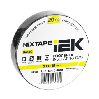MIXTAPE BASIC Изолента 0,13х15мм черная 20м IEK от магазина РЭССИ