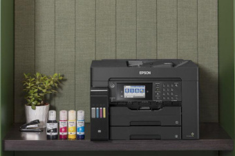 МФУ струйный Epson L15150 (C11CH72404/72505/72506) A3+ Duplex Net WiFi черный от магазина РЭССИ