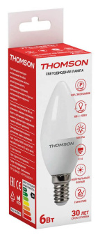 Лампа светодиодная Thomson Candle TH-B2014 6Вт цок.:E14 свеча 220B 4000K св.свеч.бел.нейт. C (упак.:1шт) от магазина РЭССИ