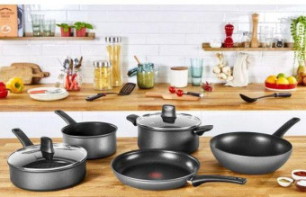 Сковорода Tefal Easy Chef G2700572 круглая ручка несъемная (без крышки) темно-серый (2100118274) от магазина РЭССИ