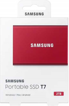 Накопитель SSD Samsung USB-C 2Tb MU-PC2T0R/WW T7 1.8" красный от магазина РЭССИ