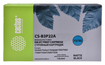 Картридж струйный Cactus CS-B3P22A №727 черный матовый (130мл) для HP DJ T920/T1500/T2530 от магазина РЭССИ