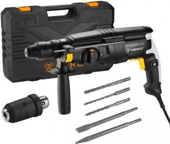 Перфоратор Deko DKH 1100W патрон:SDS-plus уд.:3.5Дж 1100Вт (кейс в комплекте) от магазина РЭССИ