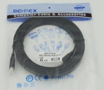 Кабель аудио-видео FLAT HDMI (m)/HDMI (m) 3м. черный от магазина РЭССИ