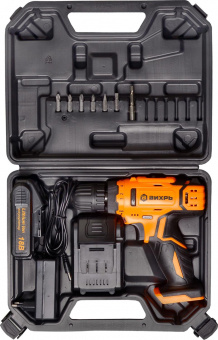 Дрель-шуруповерт Вихрь ДА-18Л-2К/Б аккум. патрон:быстрозажимной (кейс в комплекте) (72/14/22) от магазина РЭССИ