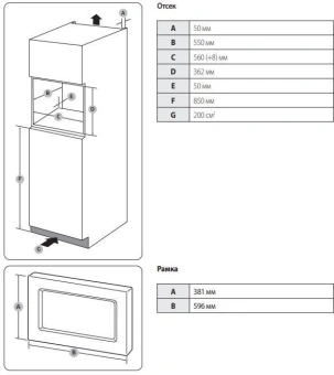 Микроволновая печь Samsung MS20A7013AT/BW 20л. 850Вт нержавеющая сталь/черный (встраиваемая) от магазина РЭССИ