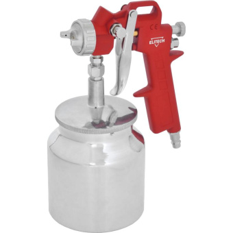 Краскораспылитель Elitech 0704.010900 226л/мин соп.:1.5мм бак:0.75л красный/серебристый от магазина РЭССИ
