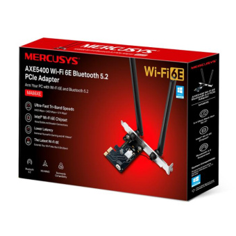 Сетевой адаптер Wi-Fi + Bluetooth Mercusys MA86XE AXE5400 PCI Express (ант.внеш.несъем.) 2ант. от магазина РЭССИ