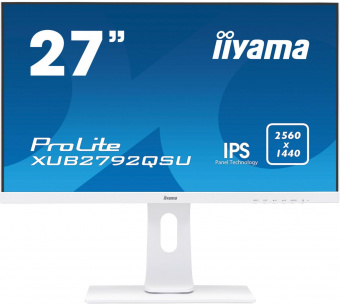 Монитор Iiyama 27" XUB2792QSU-W1 белый IPS LED 16:9 DVI HDMI M/M матовая HAS Piv 350cd 178гр/178гр 2560x1440 70Hz DP WQ USB 6.1кг от магазина РЭССИ