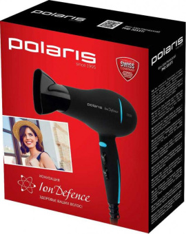 Фен Polaris PHD 2033Ti 2000Вт черный/бирюзовый от магазина РЭССИ