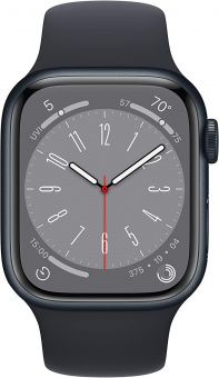 Смарт-часы Apple Watch Series 8 А2770 41мм OLED корп.темная ночь рем.темная ночь разм.брасл.:M/L (MNU83LL/A) от магазина РЭССИ