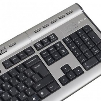 Клавиатура A4Tech KLS-7MUU серебристый/черный USB slim Multimedia от магазина РЭССИ